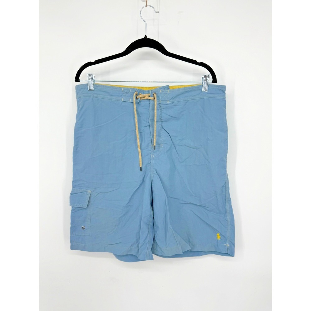 Polo Ralph Lauren Swim Shorts Men's‎ L Blue 100% Nylon Coastal Surf Beach Resort